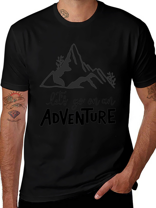 Camiseta Negra Aventura para Hombre