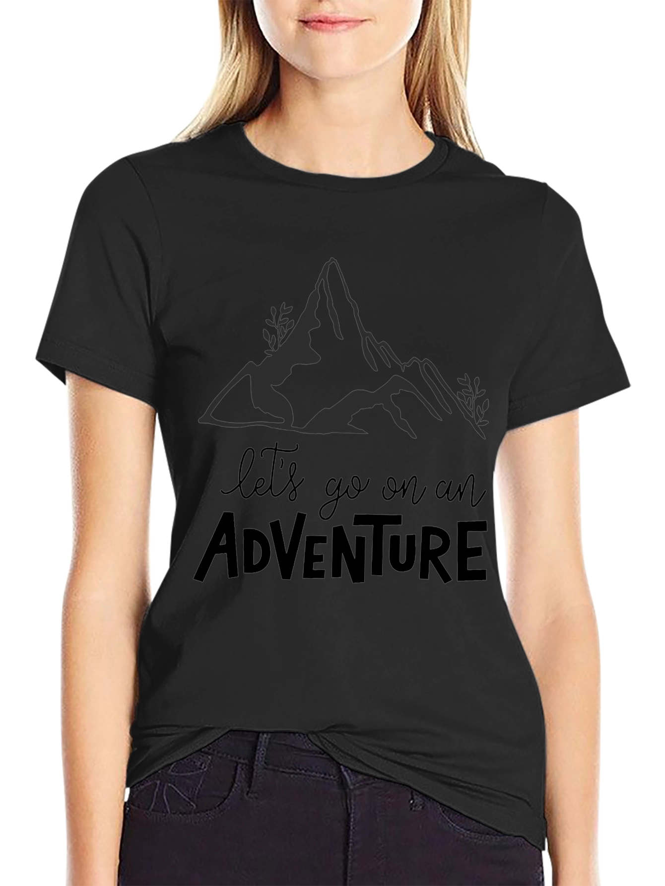 Camiseta Negra Aventura para Hombre