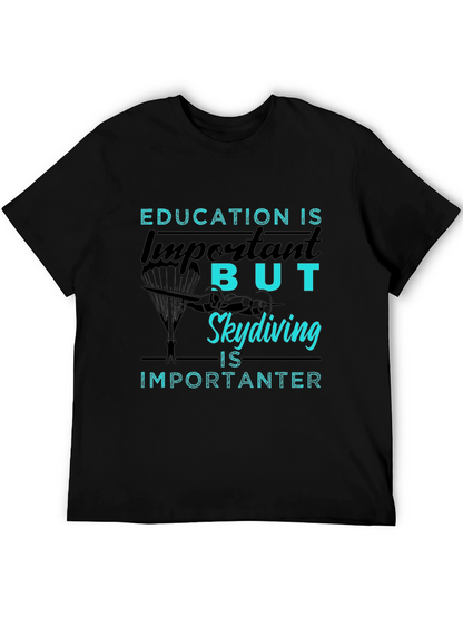 Camiseta Negra: Educación vs. Paracaidismo