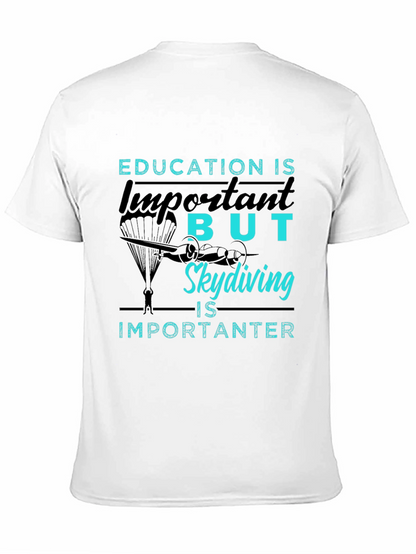 Camiseta Negra: Educación vs. Paracaidismo