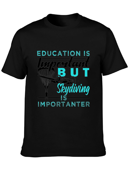Camiseta Negra: Educación vs. Paracaidismo