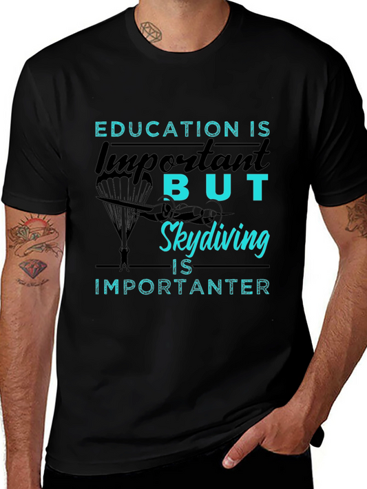 Camiseta Negra: Educación vs. Paracaidismo