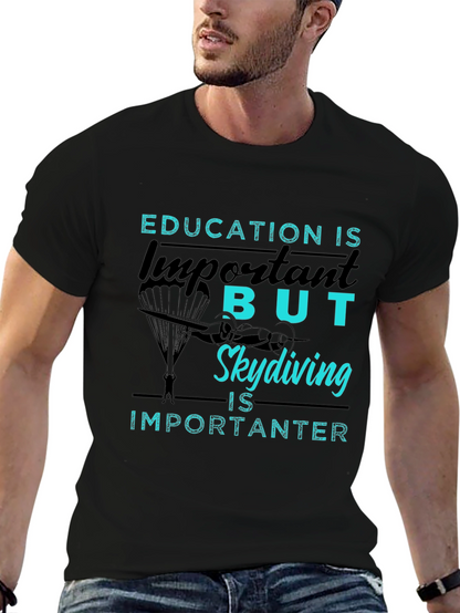 Camiseta Negra: Educación vs. Paracaidismo