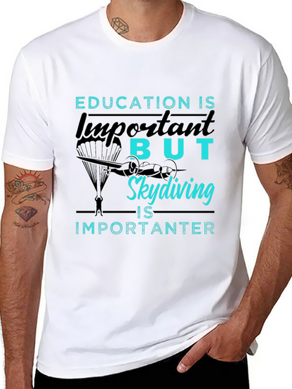 Camiseta Negra: Educación vs. Paracaidismo