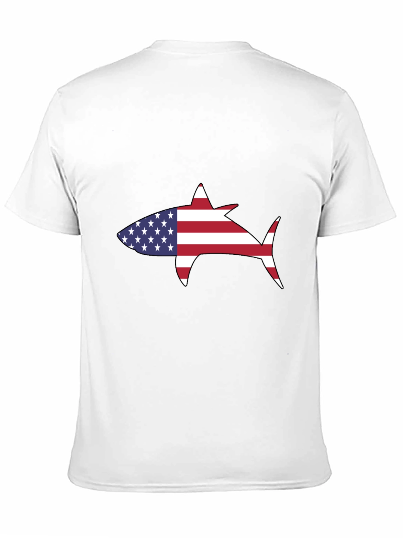 Camiseta Negra Tiburón Bandera Americana