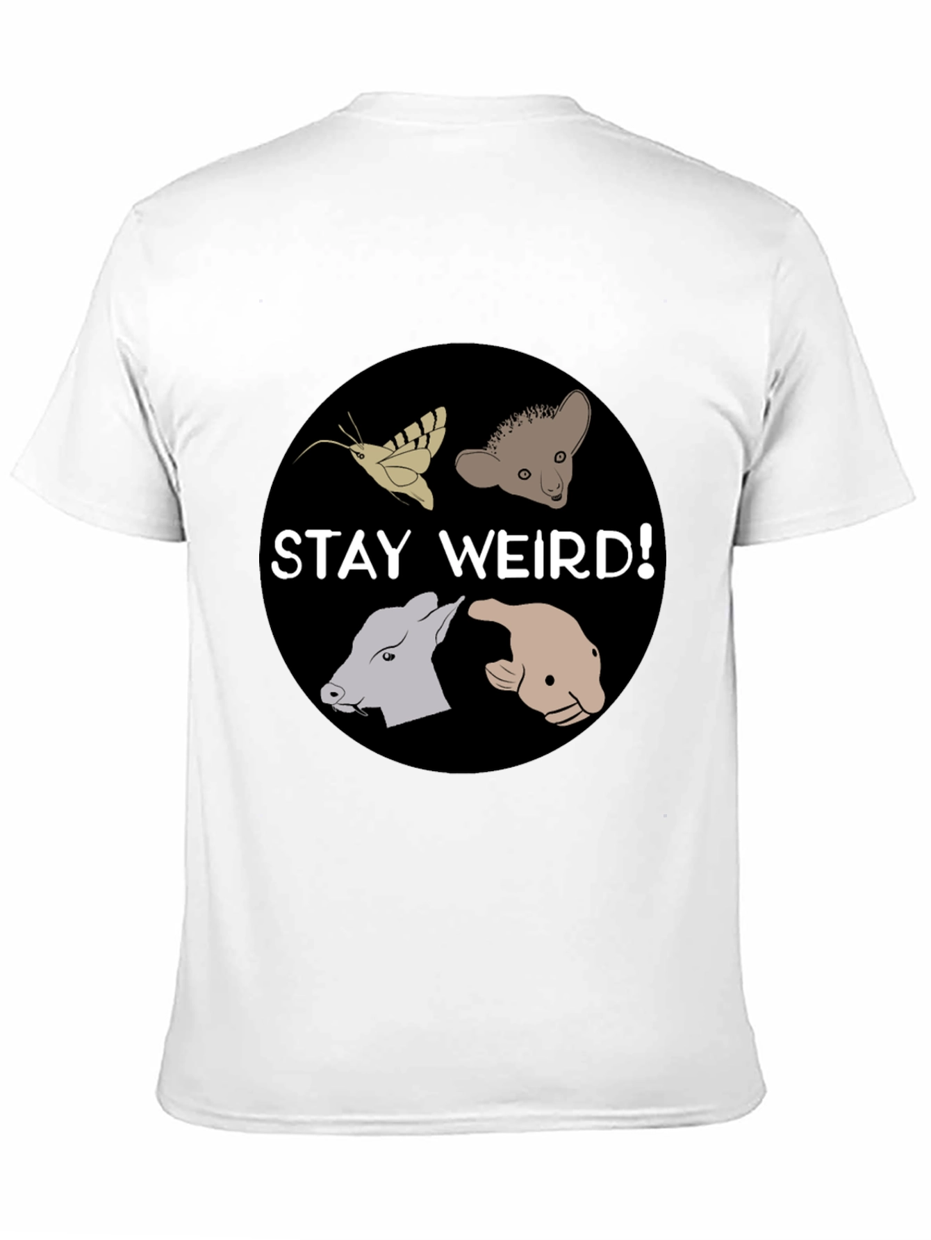 Camiseta Negra Stay Weird con Diseño Animal Divertido