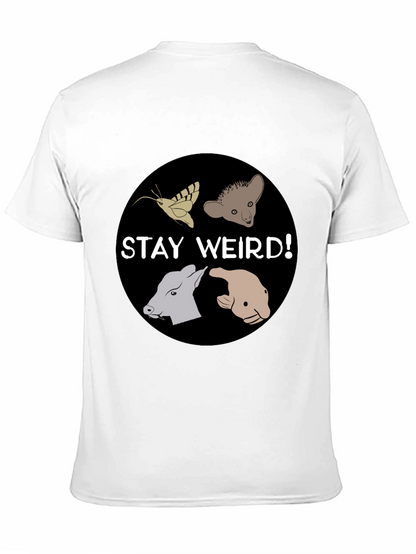 Camiseta Negra Stay Weird con Diseño Animal Divertido