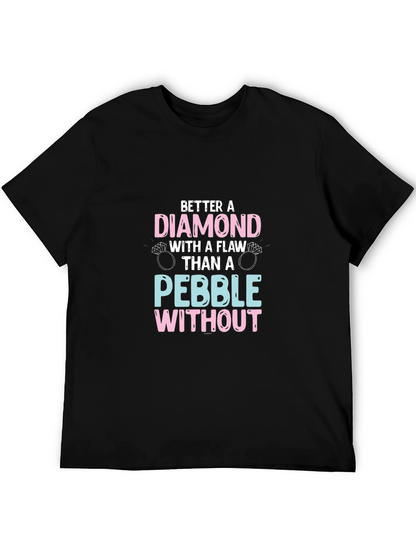 Camiseta Negra con Diseño de Diamante y Anillos