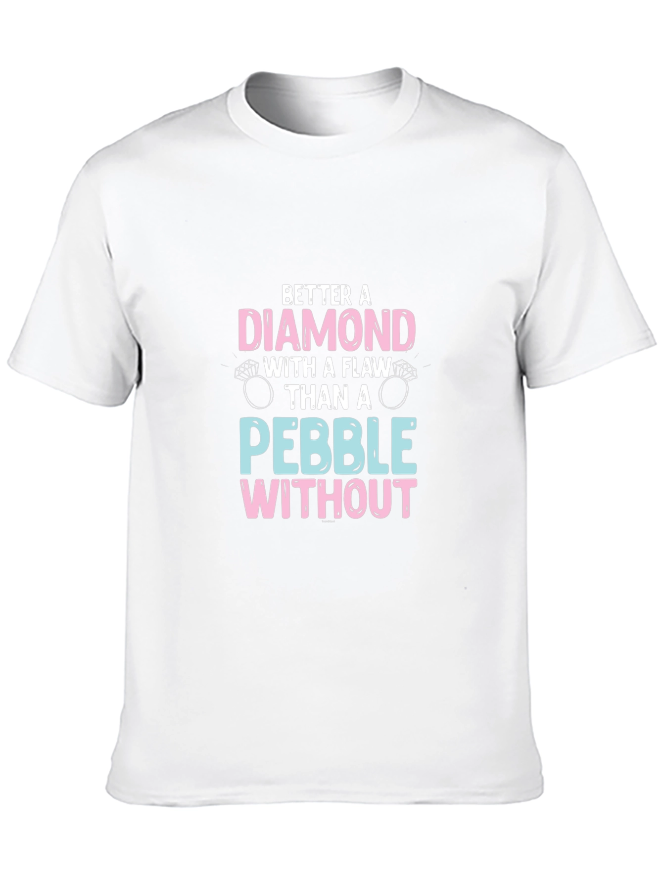 Camiseta Negra con Diseño de Diamante y Anillos