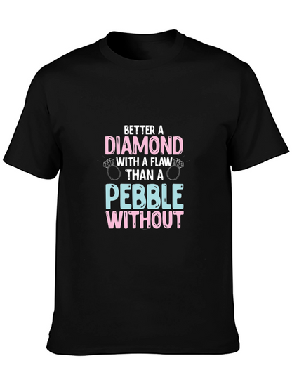 Camiseta Negra con Diseño de Diamante y Anillos