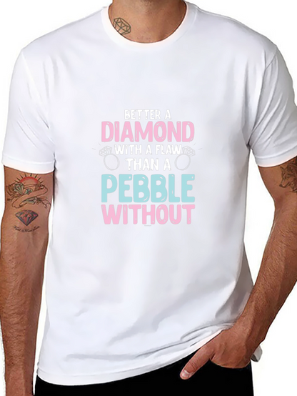 Camiseta Negra con Diseño de Diamante y Anillos