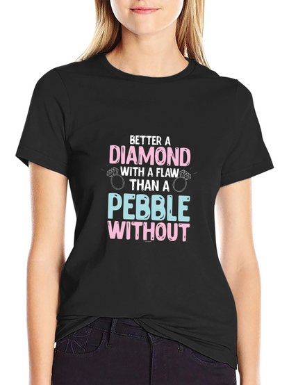Camiseta Negra con Diseño de Diamante y Anillos