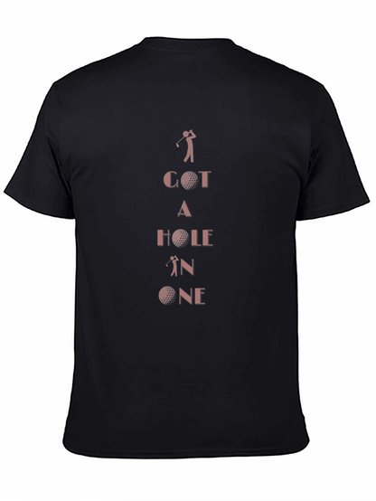Camiseta Negra de Golf: ¡Hoyo en Uno!