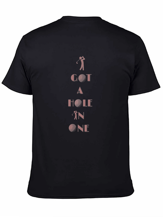 Camiseta Negra de Golf: ¡Hoyo en Uno!