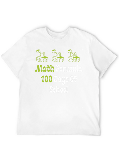 Camiseta Negra 100 Días de Escuela Fórmula Matemática