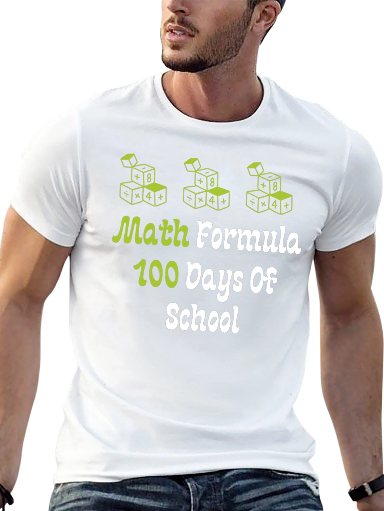 Camiseta Negra 100 Días de Escuela Fórmula Matemática