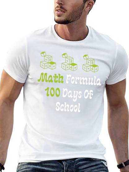 Camiseta Negra 100 Días de Escuela Fórmula Matemática