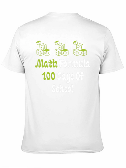 Camiseta Negra 100 Días de Escuela Fórmula Matemática