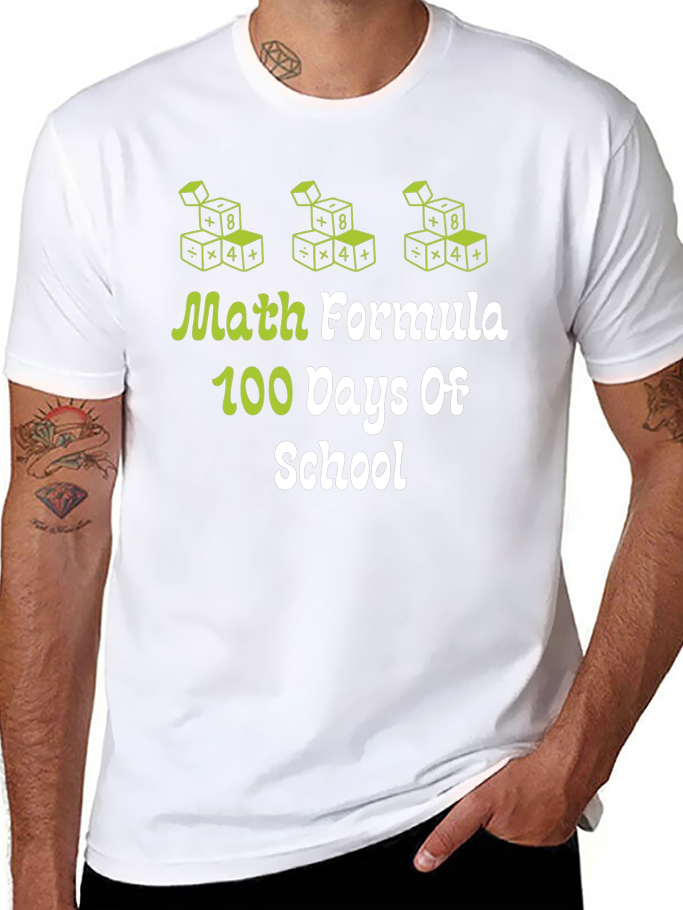 Camiseta Negra 100 Días de Escuela Fórmula Matemática