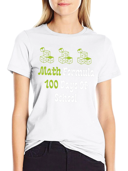 Camiseta Negra 100 Días de Escuela Fórmula Matemática