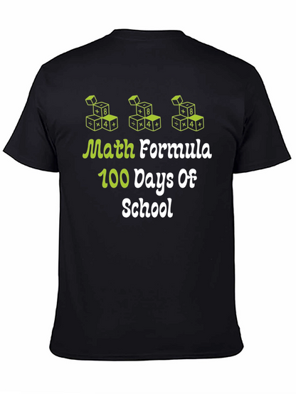 Camiseta Negra 100 Días de Escuela Fórmula Matemática