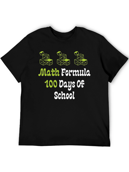 Camiseta Negra 100 Días de Escuela Fórmula Matemática