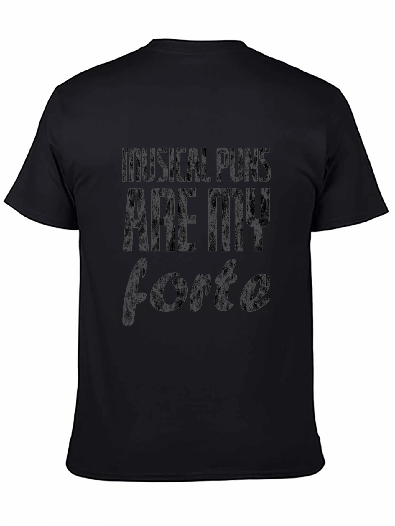 Camiseta Negra Musical Puns Are My Forte