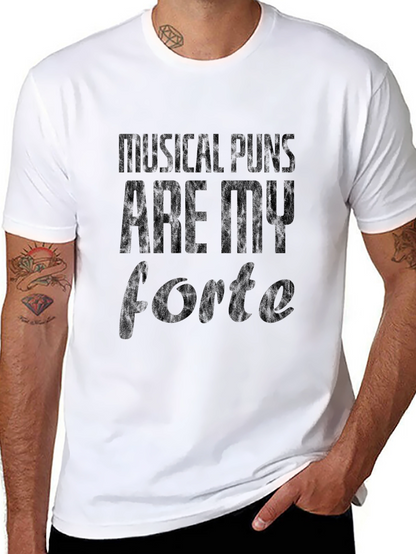 Camiseta Negra Musical Puns Are My Forte