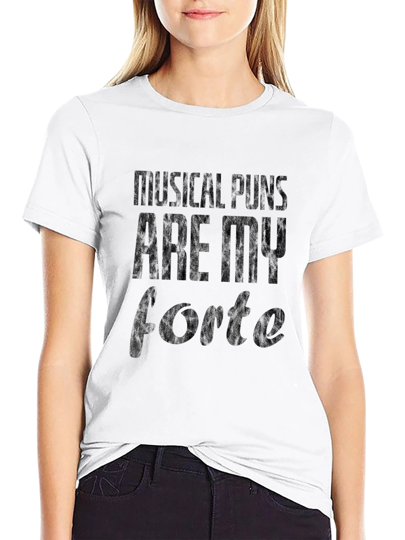 Camiseta Negra Musical Puns Are My Forte