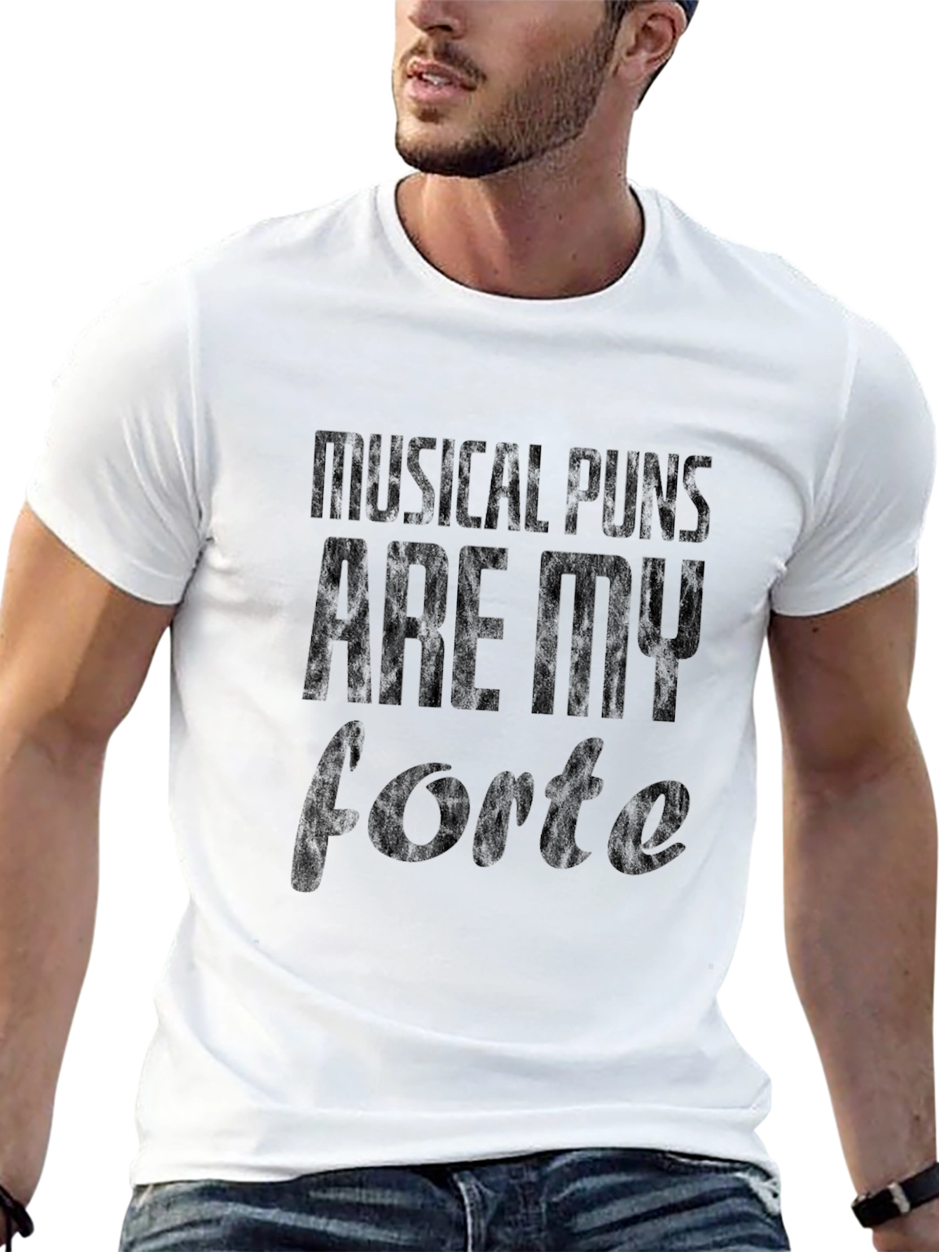 Camiseta Negra Musical Puns Are My Forte