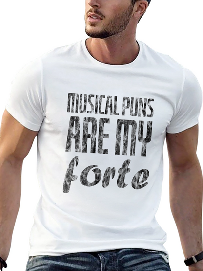 Camiseta Negra Musical Puns Are My Forte