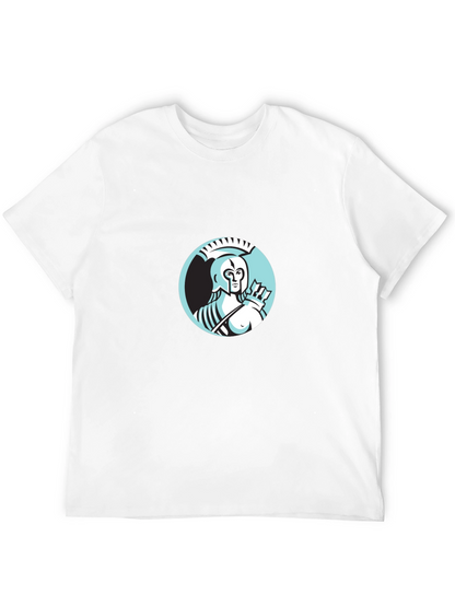 Camiseta Negra Hombre Diseño Guerrero Griego