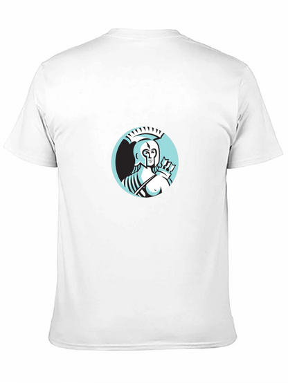 Camiseta Negra Hombre Diseño Guerrero Griego