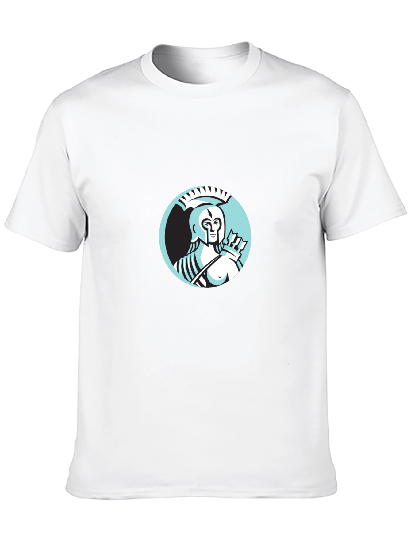 Camiseta Negra Hombre Diseño Guerrero Griego