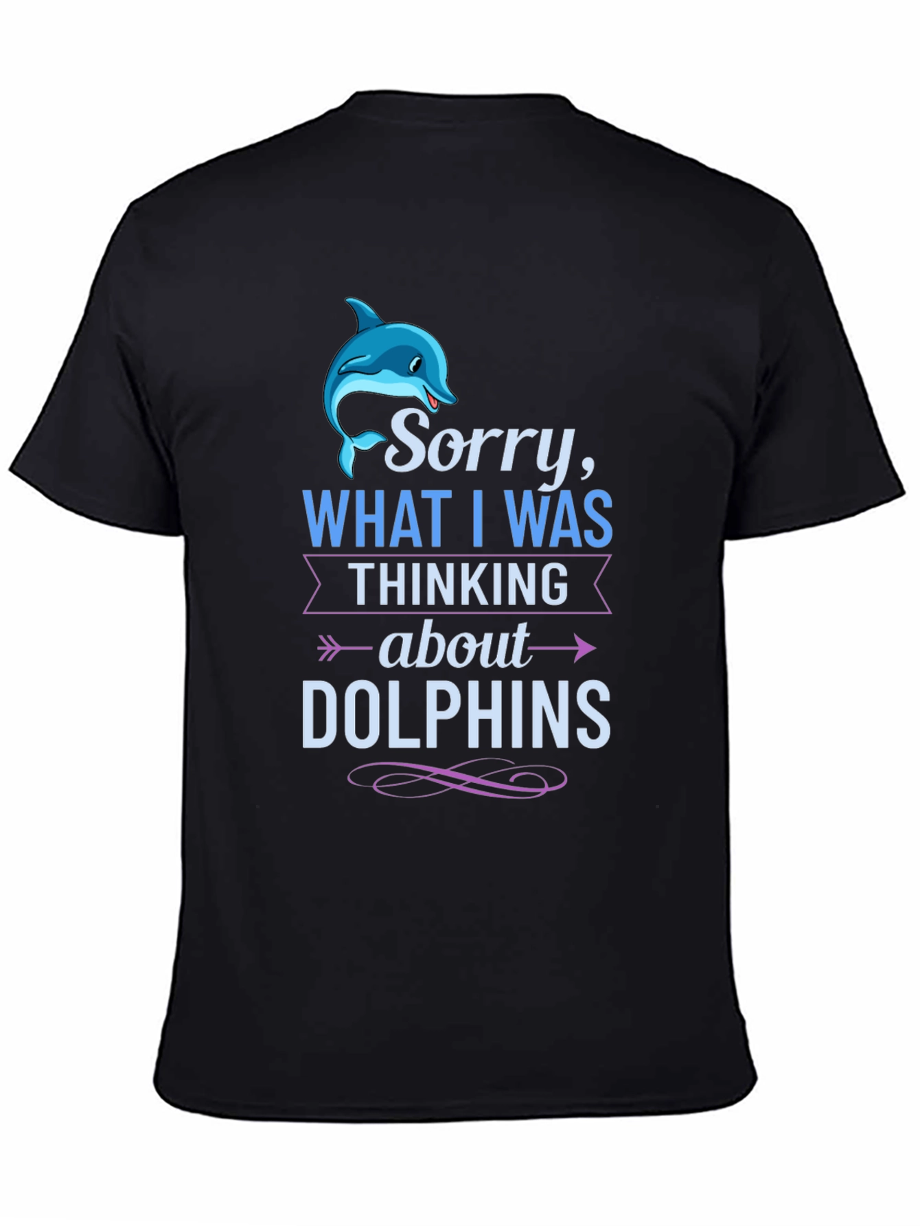Camiseta Negra: Lo Siento Pensaba en Delfines