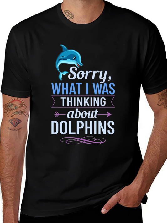 Camiseta Negra: Lo Siento Pensaba en Delfines