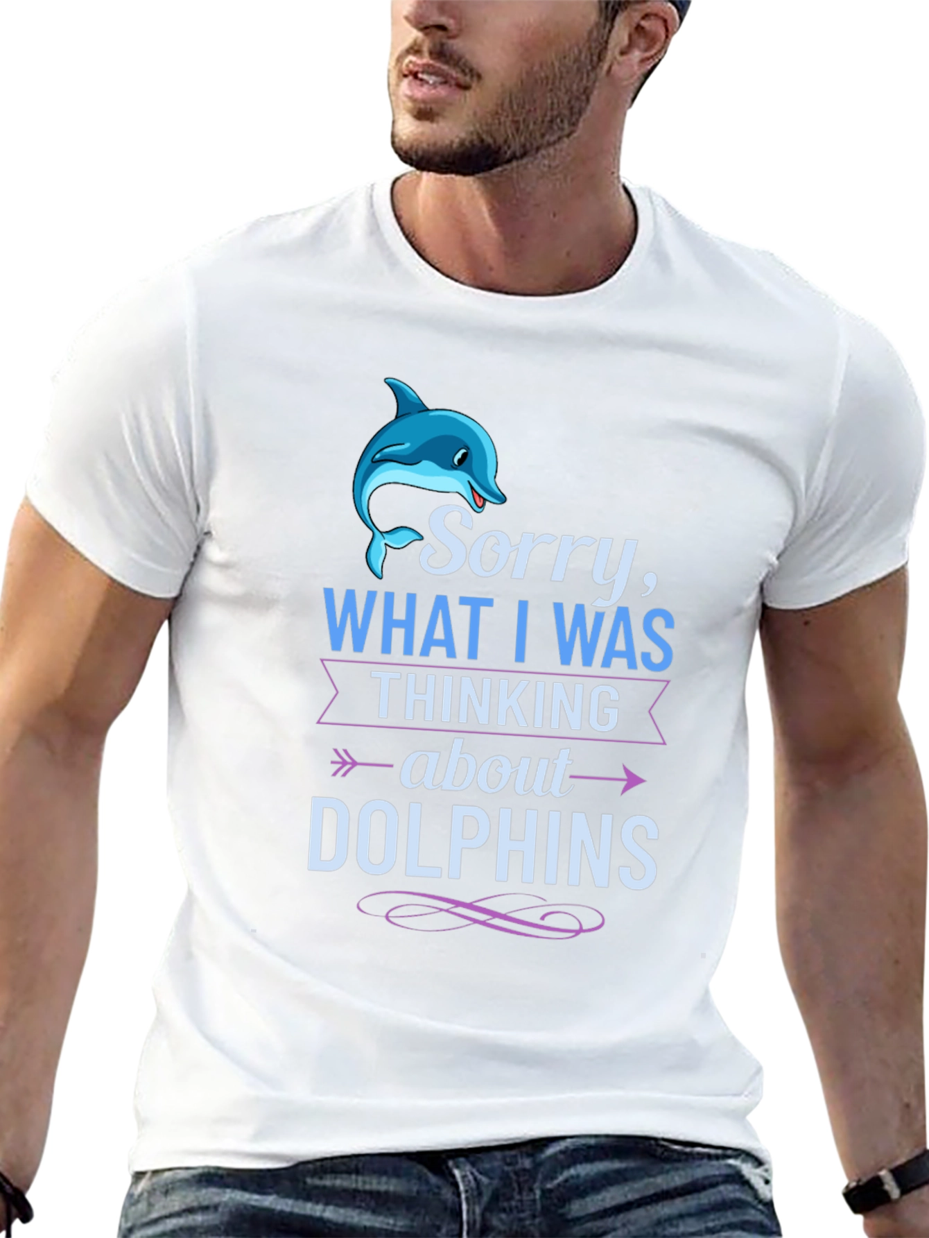 Camiseta Negra: Lo Siento Pensaba en Delfines