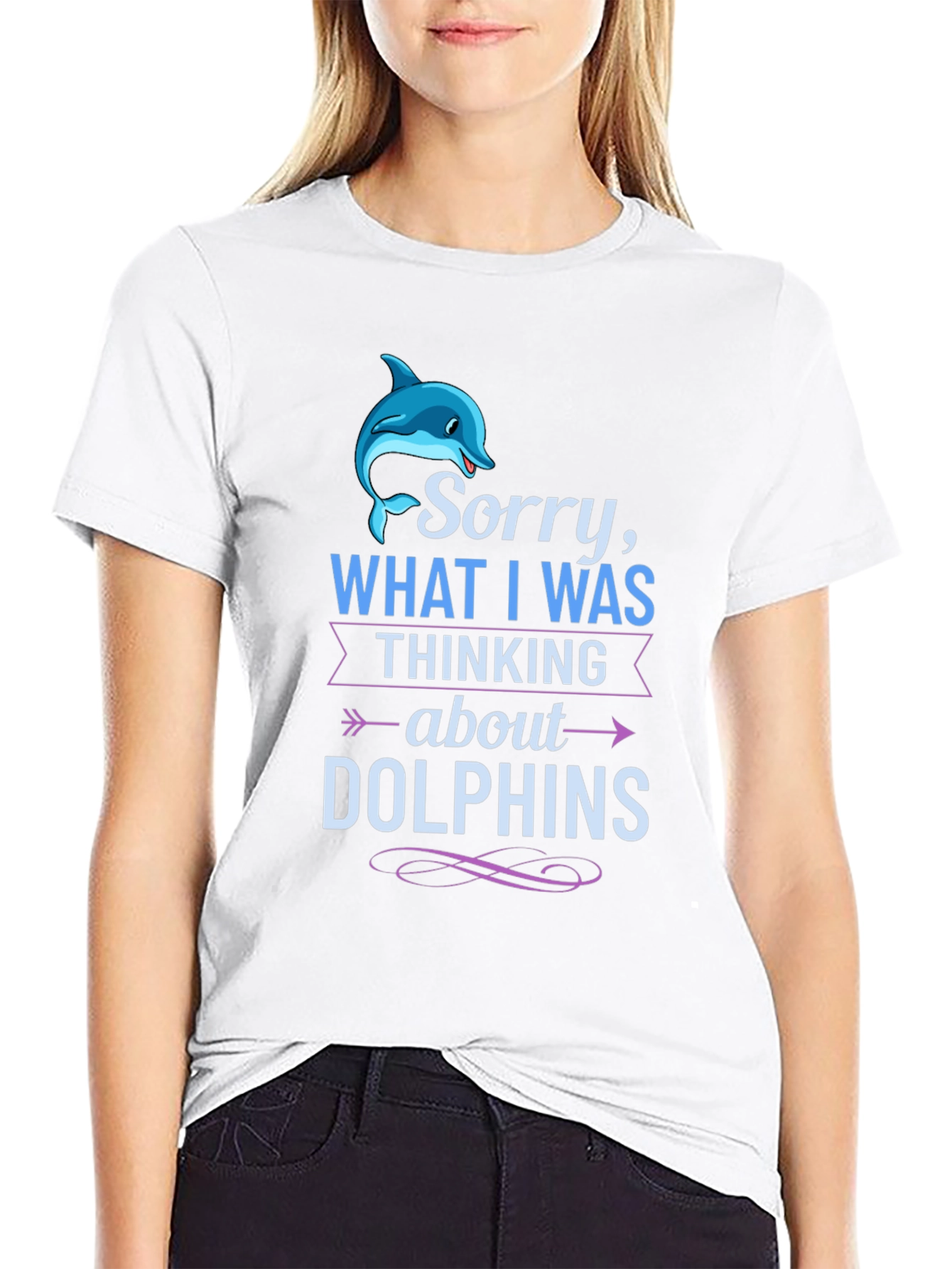 Camiseta Negra: Lo Siento Pensaba en Delfines