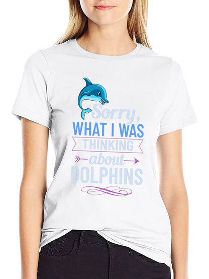 Camiseta Negra: Lo Siento Pensaba en Delfines
