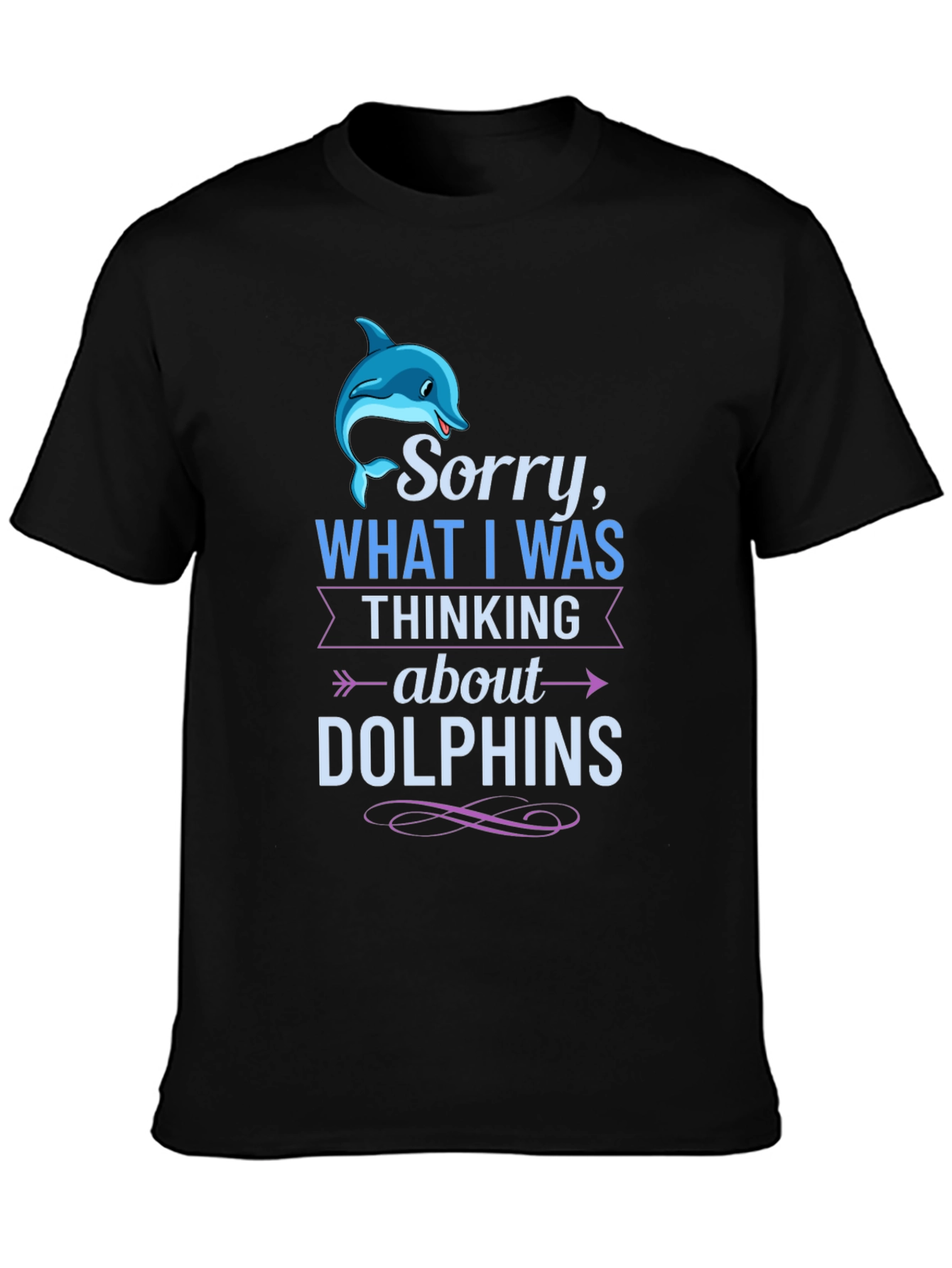 Camiseta Negra: Lo Siento Pensaba en Delfines