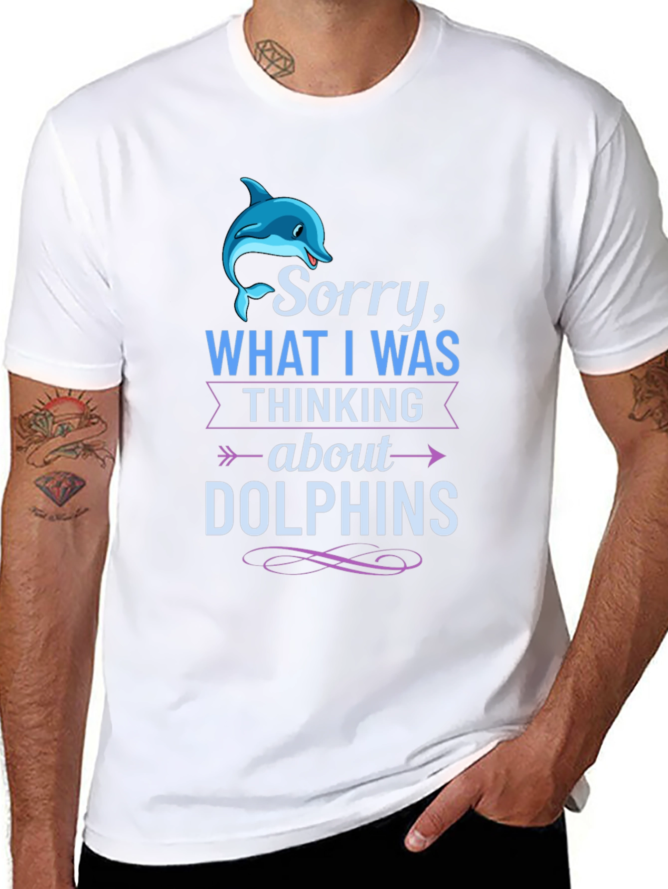 Camiseta Negra: Lo Siento Pensaba en Delfines