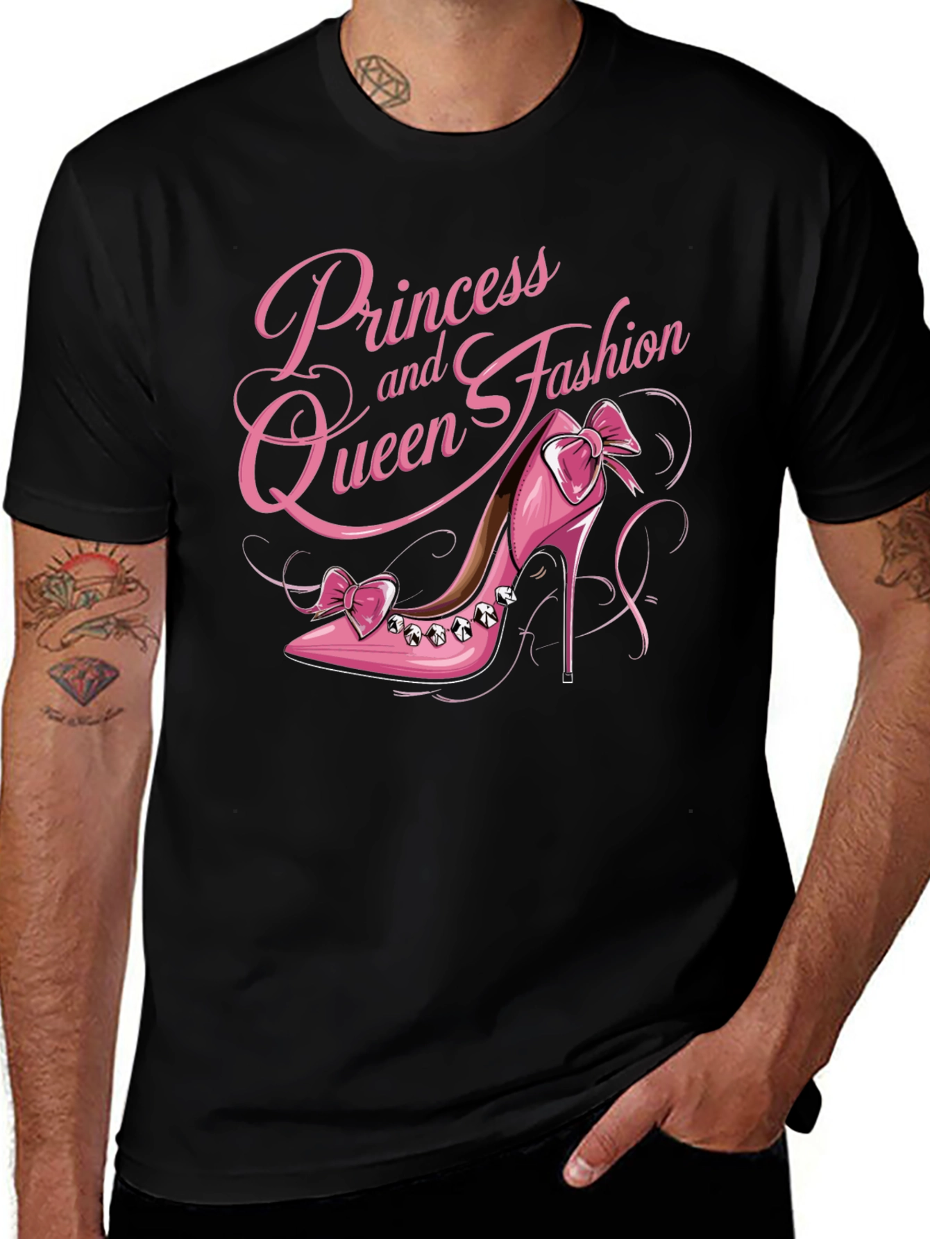 Camiseta Negra Princesa y Reina