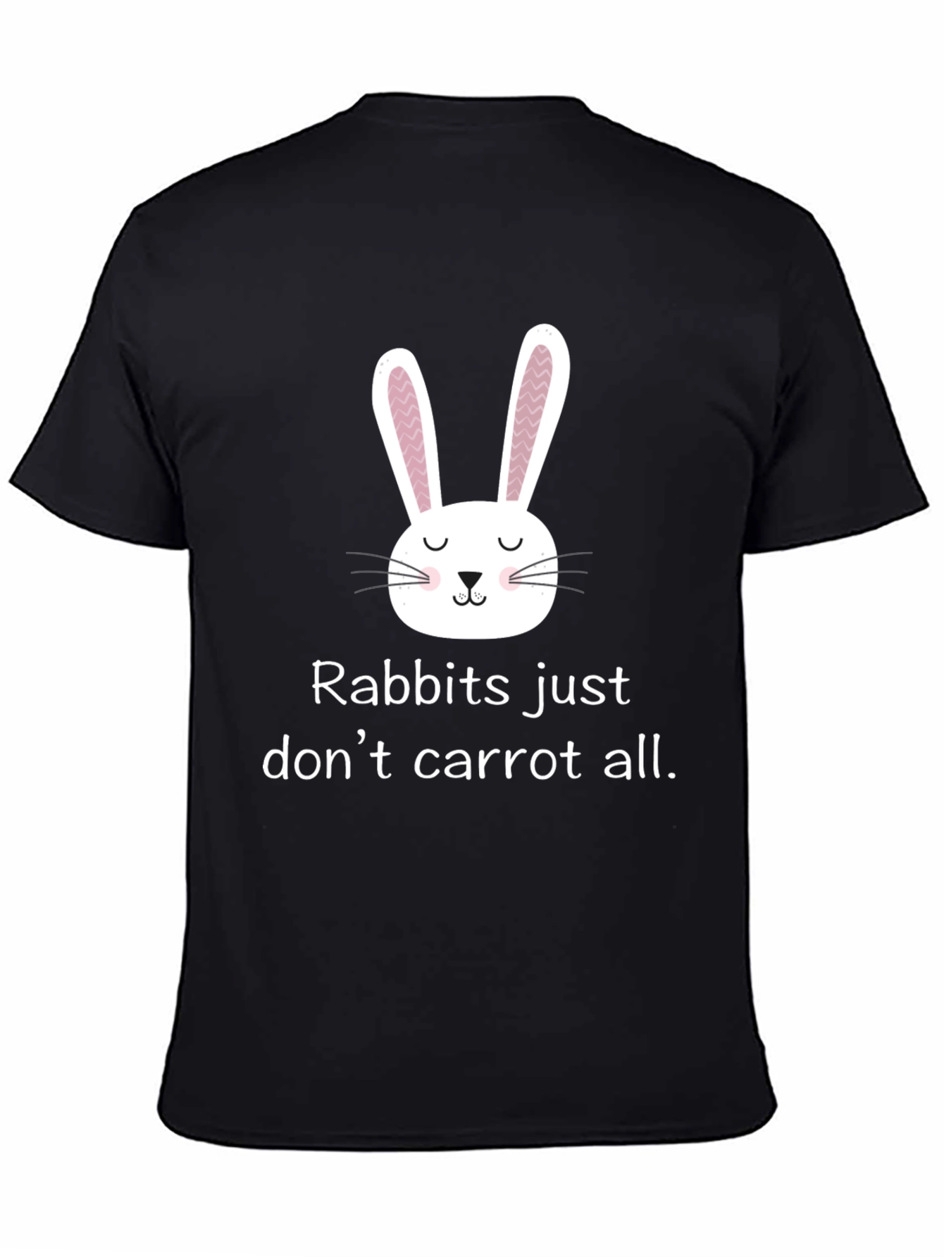 Camiseta negra con diseño de conejo divertido