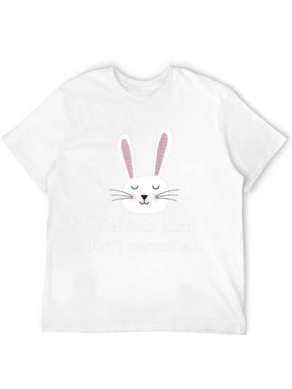 Camiseta negra con diseño de conejo divertido