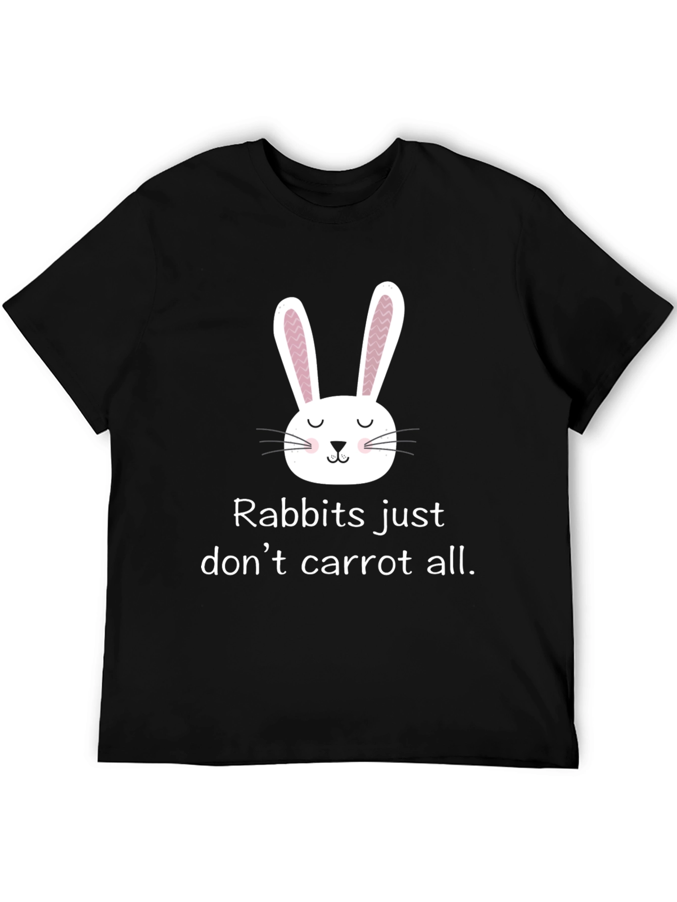 Camiseta negra con diseño de conejo divertido