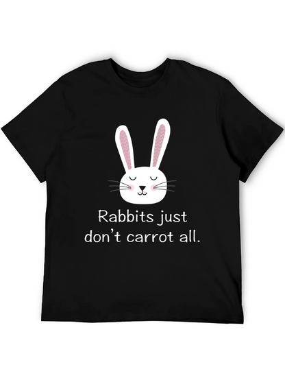 Camiseta negra con diseño de conejo divertido