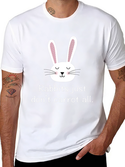 Camiseta negra con diseño de conejo divertido