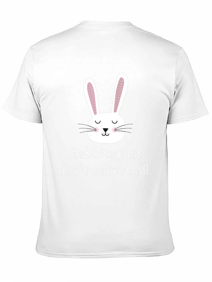 Camiseta negra con diseño de conejo divertido