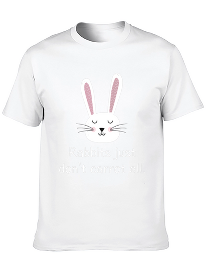 Camiseta negra con diseño de conejo divertido