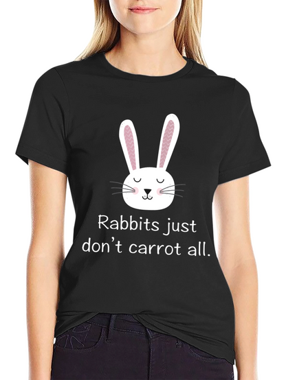 Camiseta negra con diseño de conejo divertido